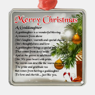 A goddaughter poem - Christmas design Metal Ornament