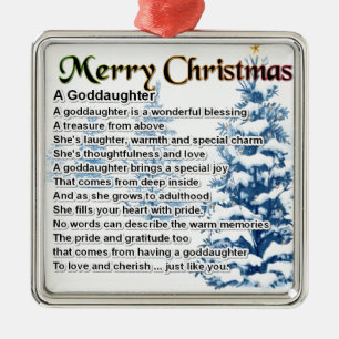 A goddaughter poem - Christmas design Metal Ornament