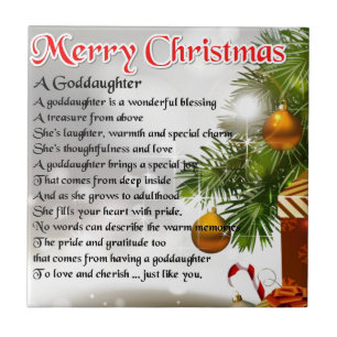 A goddaughter poem - Christmas design Tile