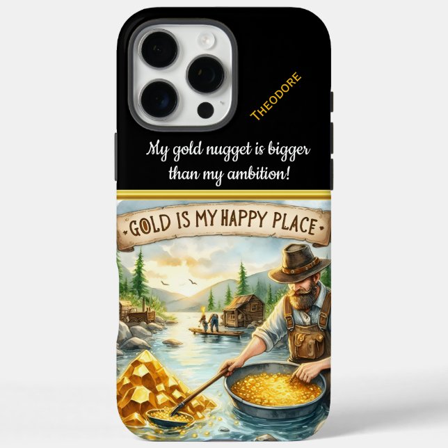 A gold prospector finds joy by the riverbank Case-Mate iPhone case (Back)