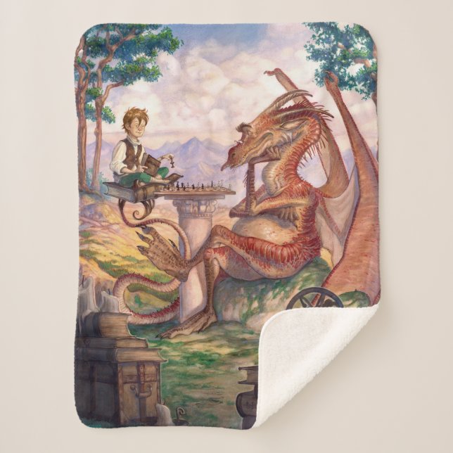 "A Golden Afternoon" Small Sherpa Blanket  (Front)