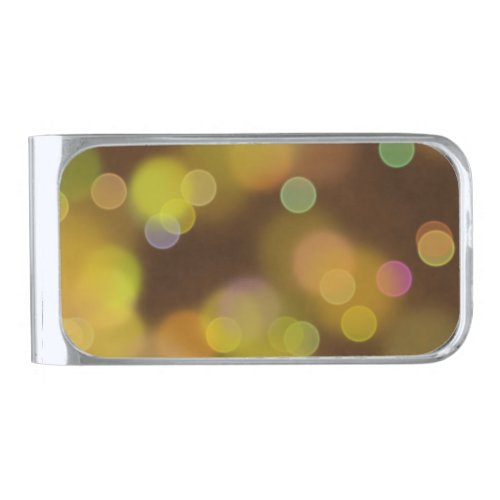 A Golden Christmas Pattern on  Fawn Brown Silver Finish Money Clip