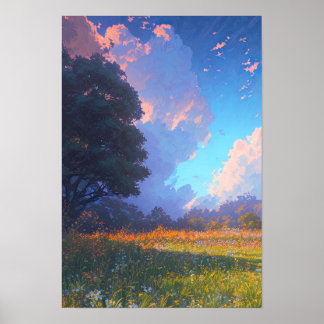 A Golden Clearing in the Forest Poster