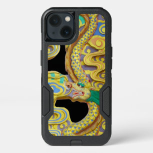 A Golden Dragon Guards the City Gate on a iPhone 13 Case