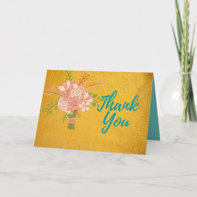 A Golden Floral Thank You (Front)