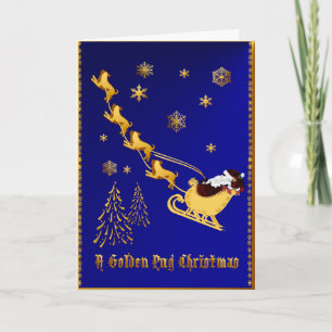 A Golden Pug Christmas Card