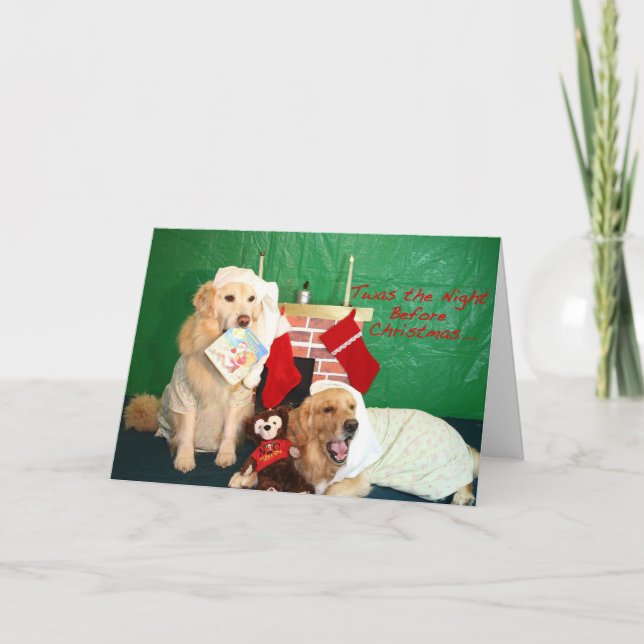 A Golden Retriever Cozy Little Christmas Holiday Card (Front)