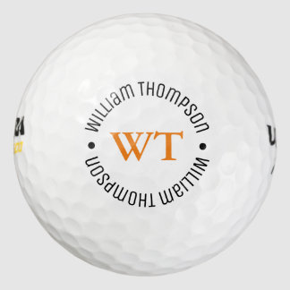 a golf ball with name (circle monogram)