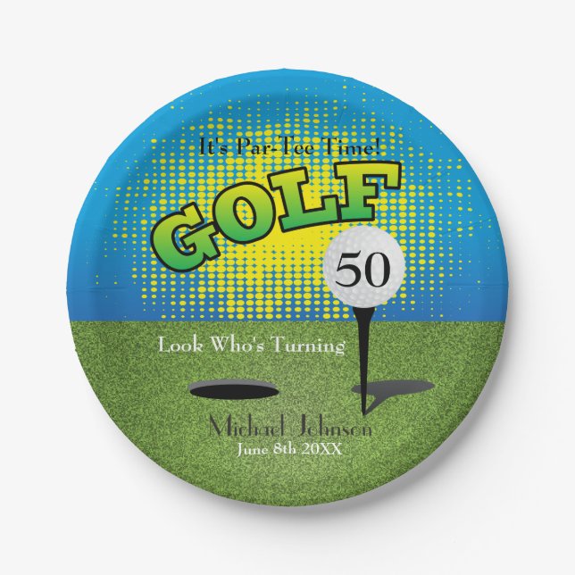 A Golf 🏌️‍♂️ Player Party Paper Plates (Front)