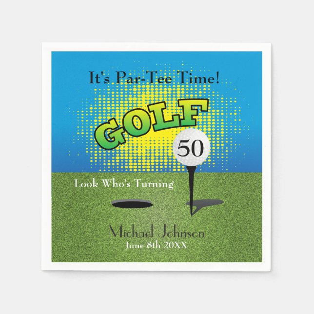 A Golfer 🏌️‍♂️ Birthday Party Napkins (Front)