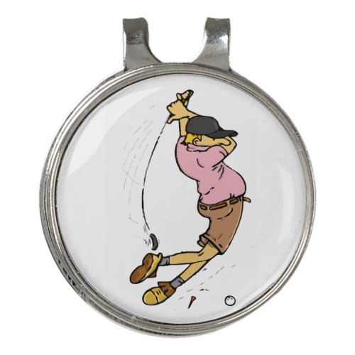A Golfer missing the ball Golf Hat Clip