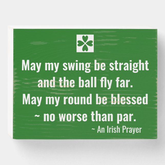 A Golfer's Prayer — Wooden Desk Plaque (Front Horizontal)