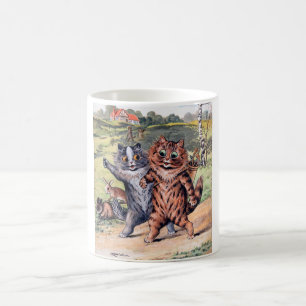 A Golfing Match, Louis Wain Coffee Mug