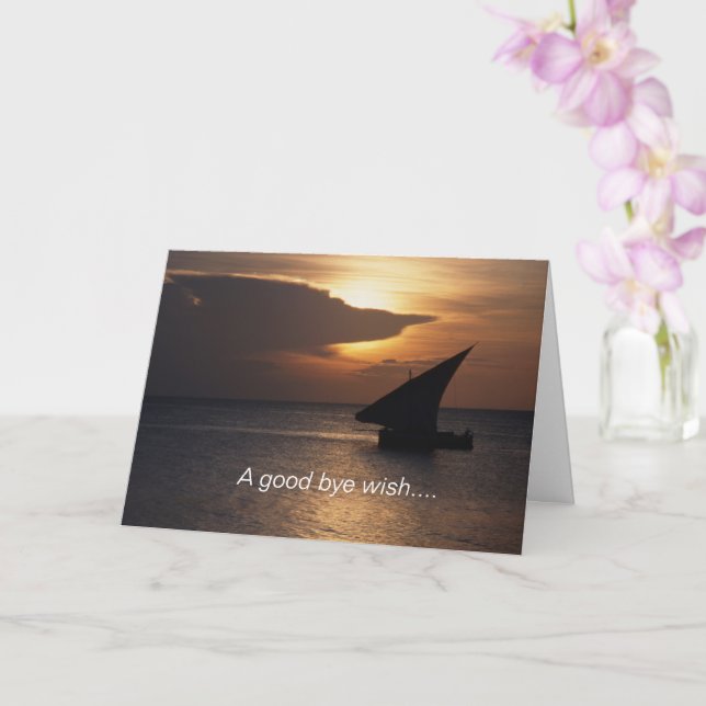 A Good Bye Wish Folded Greeting Card (Orchid)