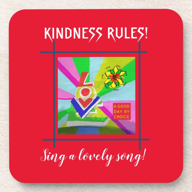 A Good Day By Choice: Love Birthday Gift  Beverage Coaster (Front)