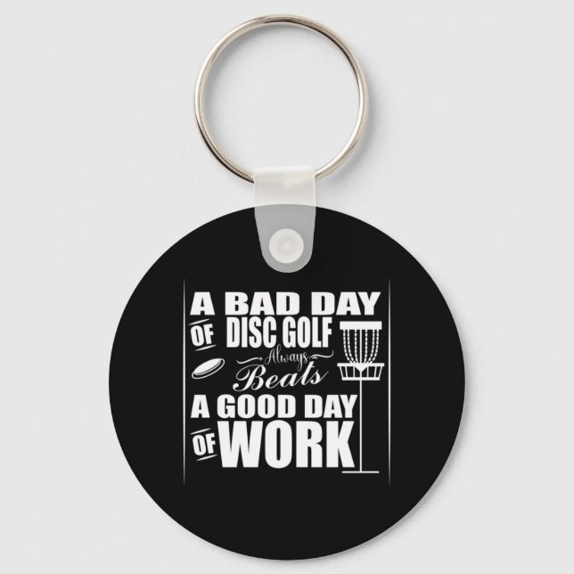 A Good Day Start With Disc Golf Keychain (Front)