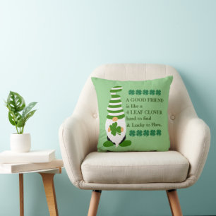 A Good Friend & Four Leaf Clover Throw Pillow