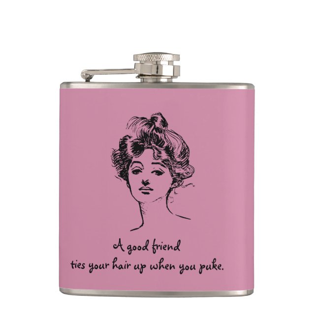 A good friend  Funny Hip Flask (Front)