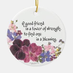 A good friend is a blessing ceramic ornament