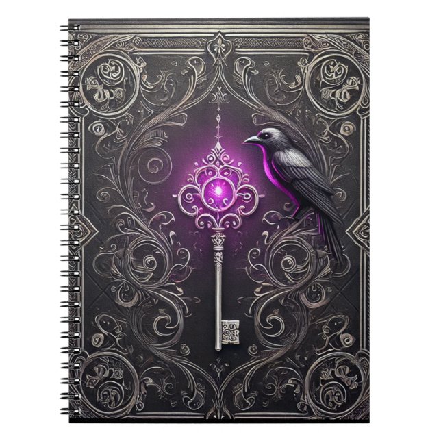 A good gothic style notebook design with a purple  (Front)