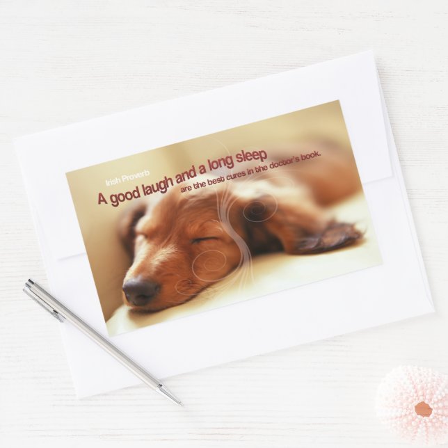 "A good laugh" Inspirational Quote Rectangular Sticker (Envelope)