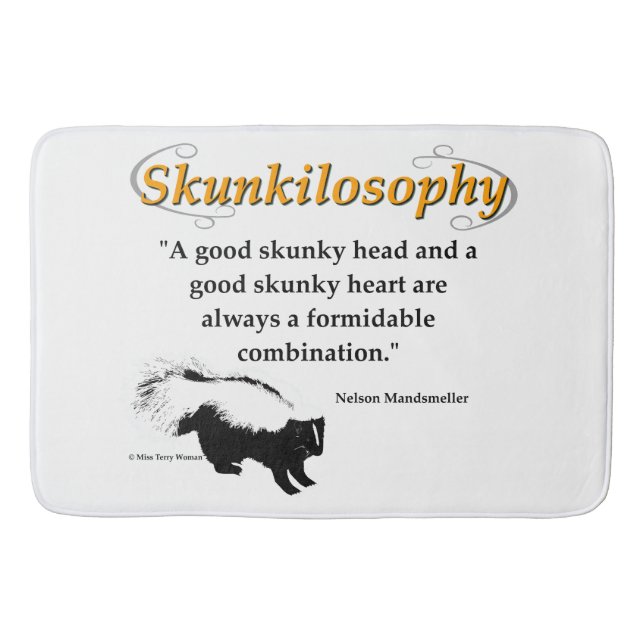A good skunky head and a good skunky heart bath mat (Front)