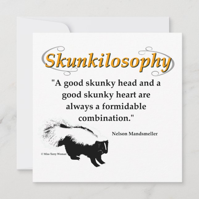 A good skunky head and a good skunky heart note card (Front)