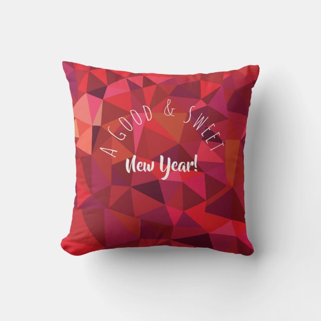 A Good & Sweet New Year! Holiday Pomegranates Throw Pillow (Front)