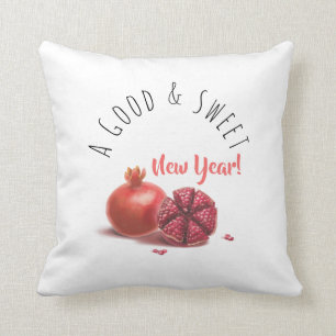 A Good & Sweet New Year! Holiday Pomegranates Throw Pillow