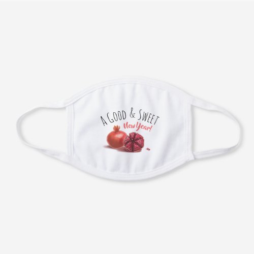 A Good  Sweet New Year Holiday Pomegranates White Cotton Face Mask