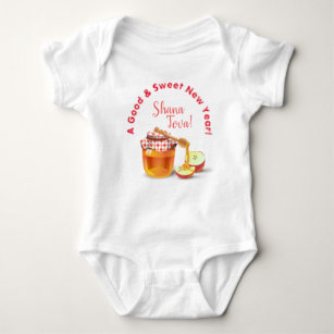 A Good & Sweet New Year! Honey & Apple Shana Tova Baby Bodysuit