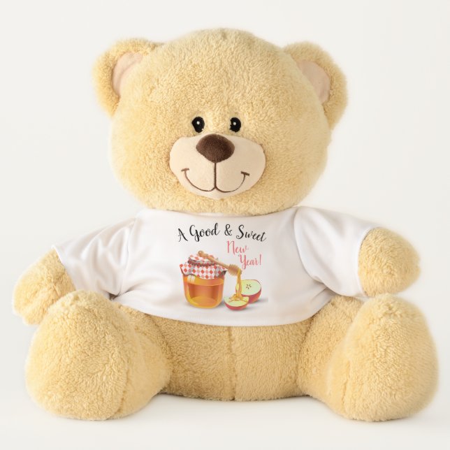 A Good & Sweet New Year Honey & Apple Shana Tova Teddy Bear (Front)