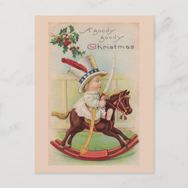 "A Goody, goody Christmas" Vintage Postcard (Front)