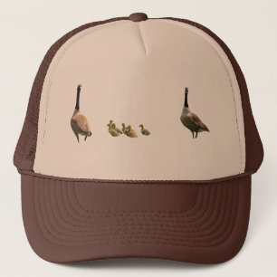 A Goose with her Goslings Trucker Hat