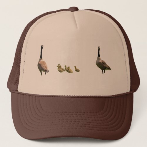 A Goose with her Goslings  Trucker Hat