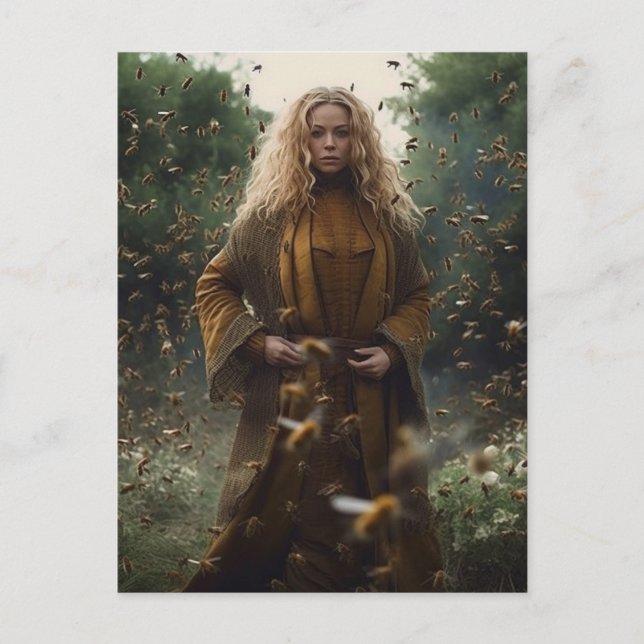 A Gorgeous Blond Goddess of the Honey Bees Postcard (Front)