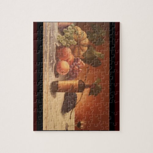 A gorgeous painting of assorted fruits  wine jigsaw puzzle