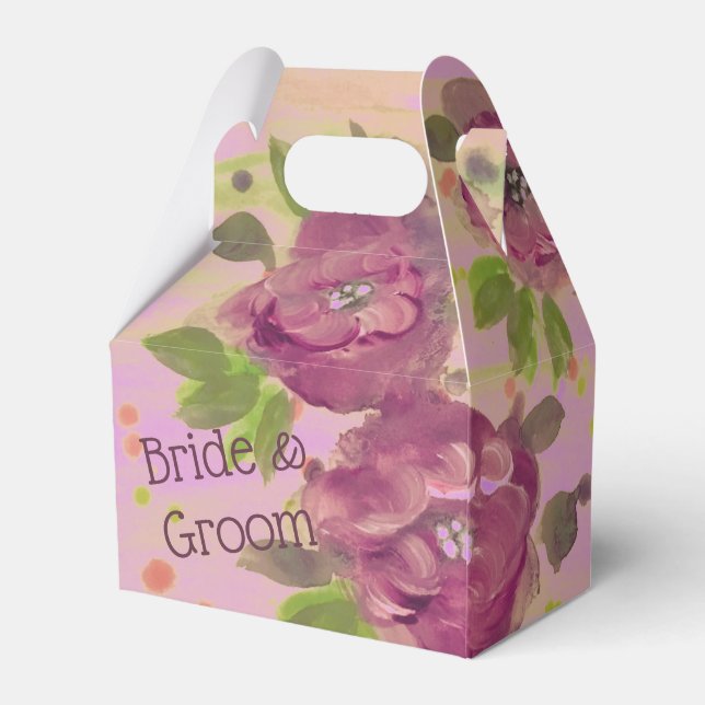 A Gorgeous Wedding Guest Favor In Purples Boxes (Back Side)