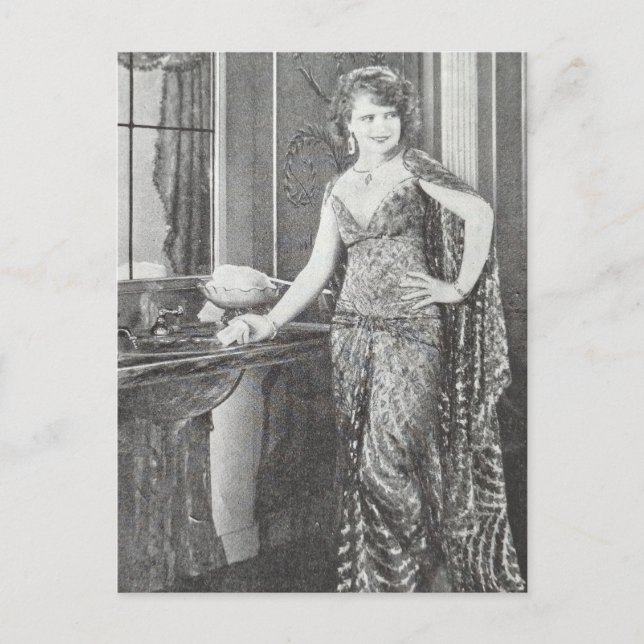 A Gorgeous Woman in 1930 Black and White Postcard