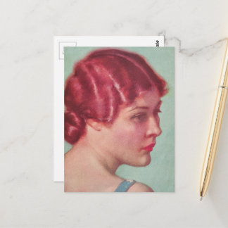 A Gorgeous Woman in 1930 With Red Hair Postcard