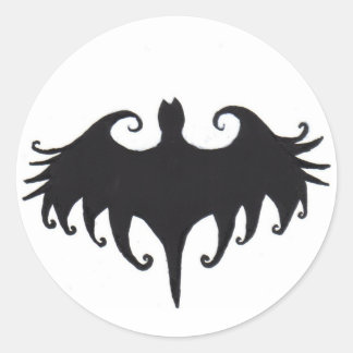 a gothic bat classic round sticker