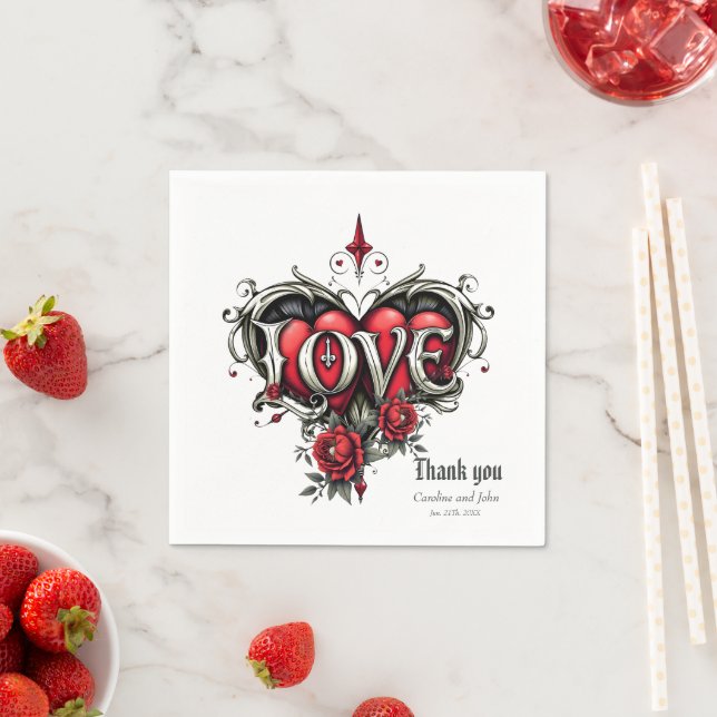 A gothic romance. An ornate, gothic-style Napkins (Insitu)