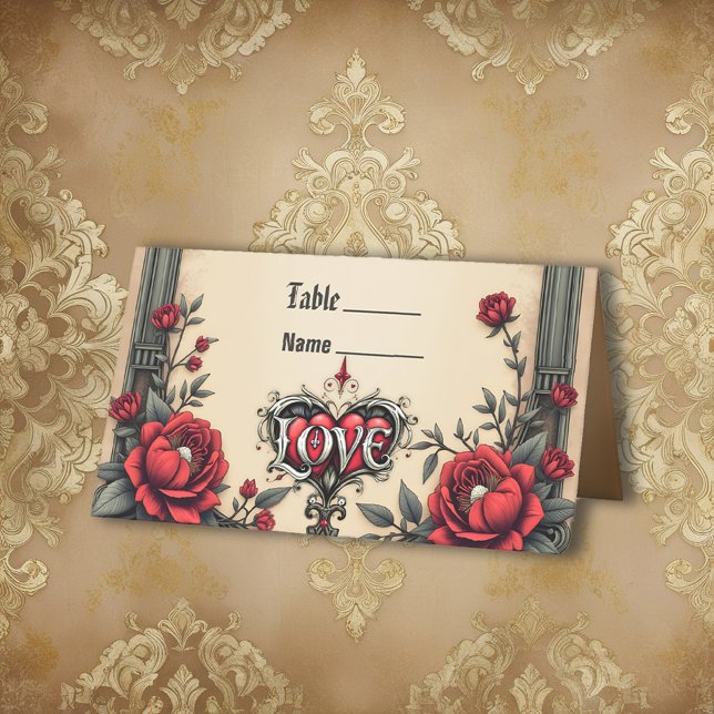 A gothic romance. An ornate, gothic-style Place Card (Creator Uploaded)