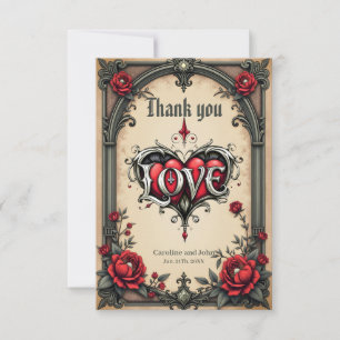 A gothic romance. An ornate, gothic-style Thank You Card