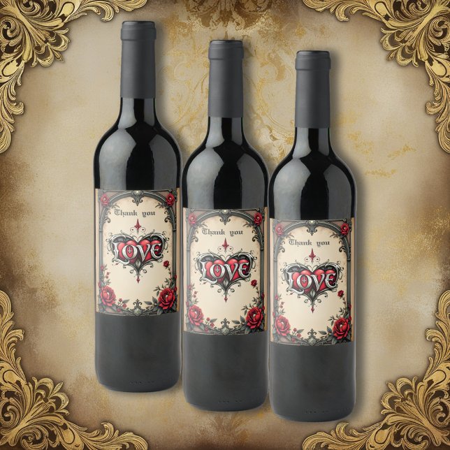 A gothic romance. An ornate, gothic-style  Wine Label (Creator Uploaded)