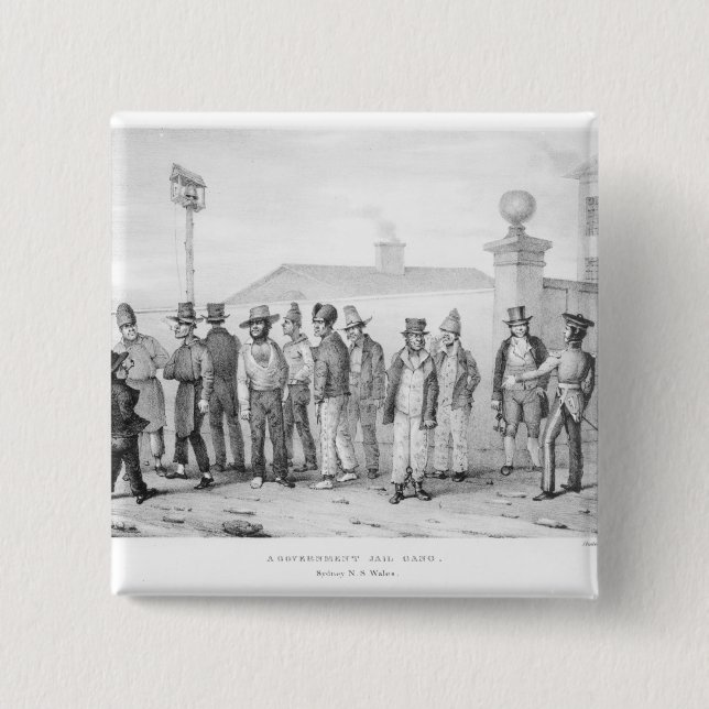 A Government Jail Gang Pinback Button (Front)