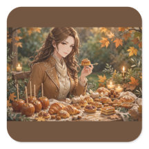 A graceful young woman enjoys a tiny golden tart