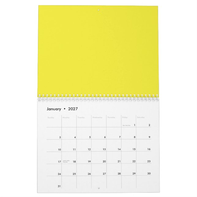A gradient blending from yellow to orange, creatin calendar (Jan 2027)