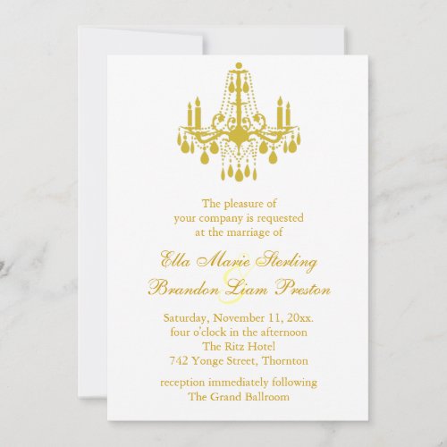 A Grand Ballroom Wedding Invitation 2 yellow