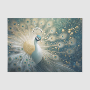 A Grand Entrance, White Feathers Peacock Finery Tissue Paper